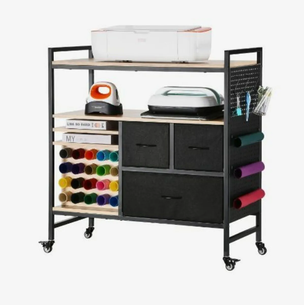 Rolling Craft Cart and Storage Table - Image 1
