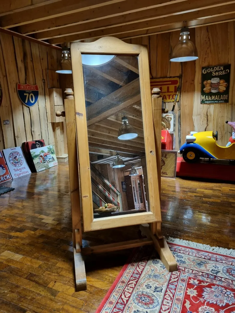 Large Plank Pine Standing Mirror - Image 3