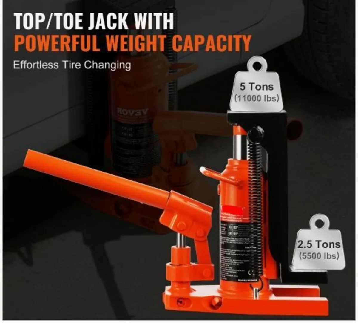 Hydraulic Toe Jack, 2.5 Ton On Toe Toe Jack Lift - Image 2
