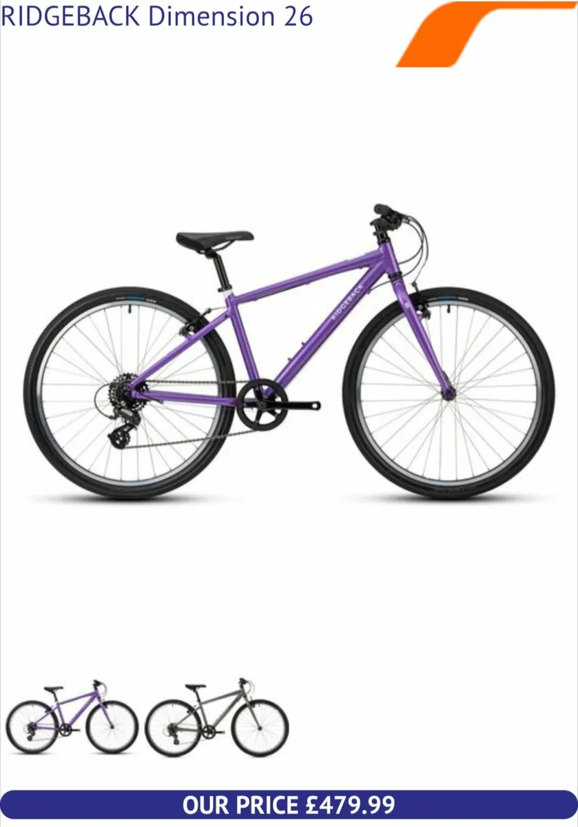 26" Ridgeback Purple Kid's bike great condition - Image 2