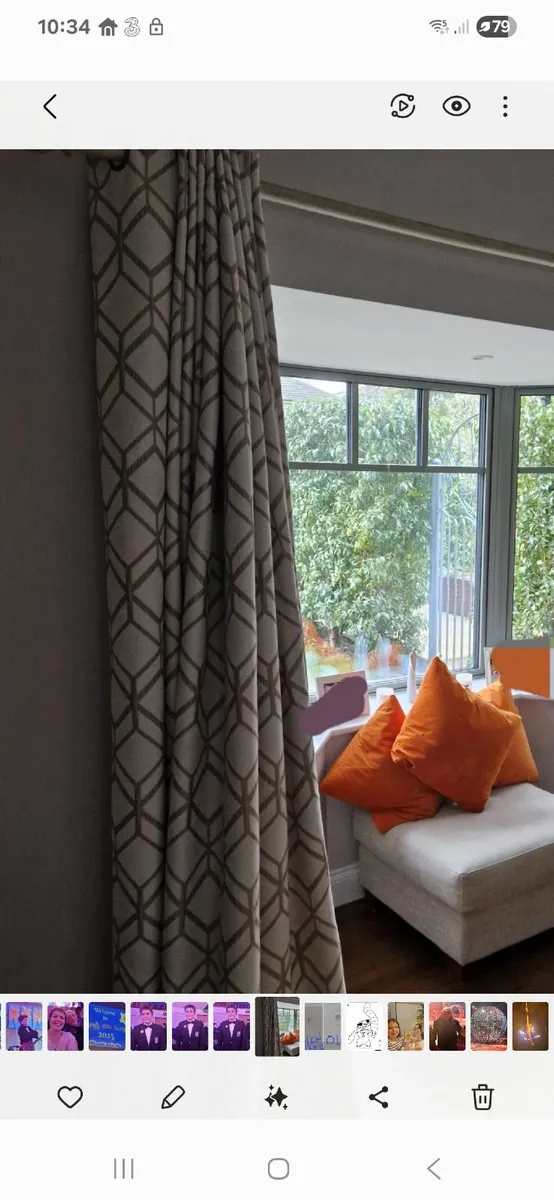 Eyelet Curtains and Curtain pole - Image 1