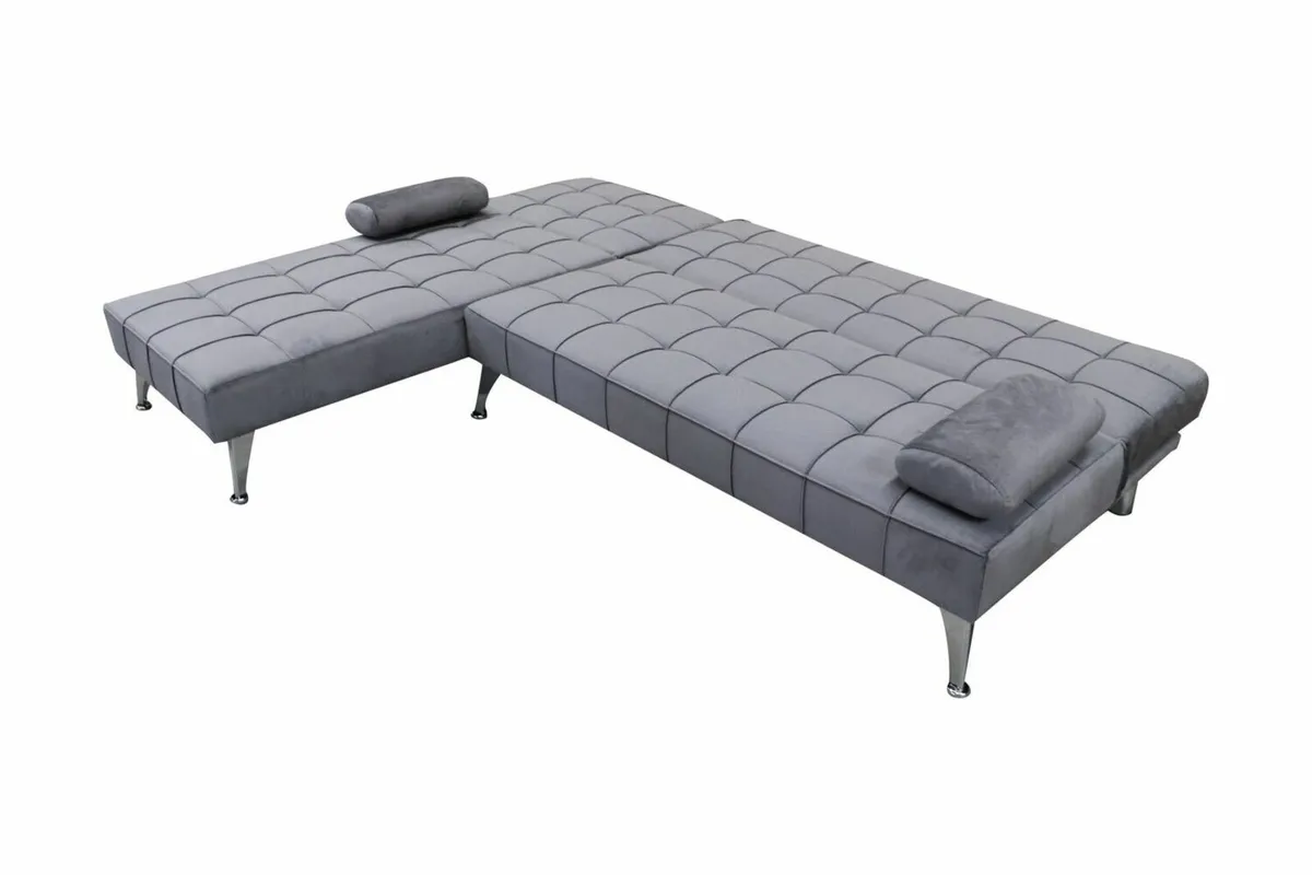 Grey Corner Sofa Bed , 236cm - Free delivery - Image 3