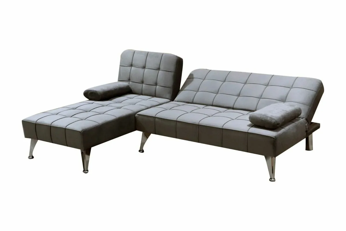 Grey Corner Sofa Bed , 236cm - Free delivery - Image 4