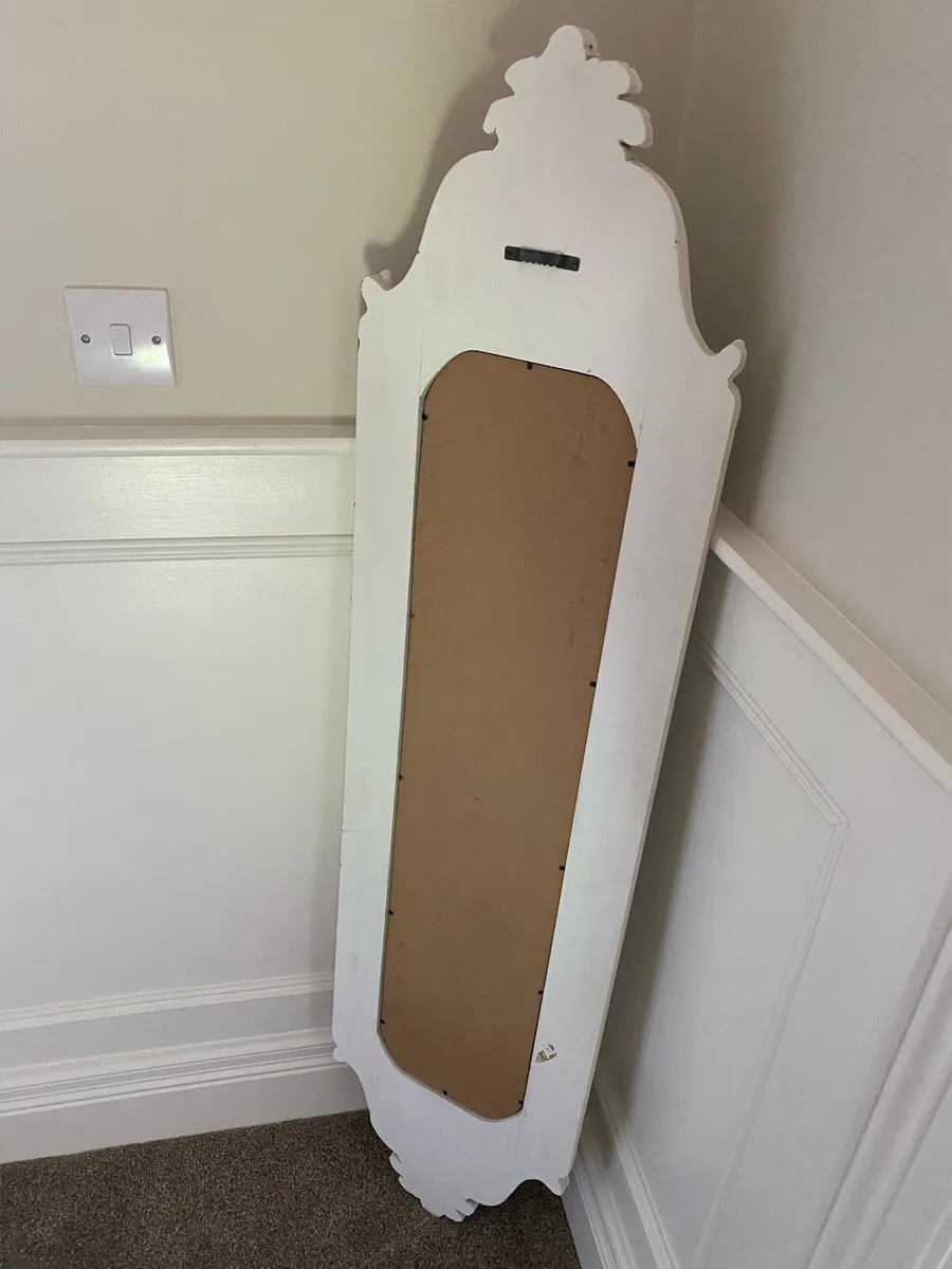 White Ivory Long Wall Decorative Mirror - Image 3