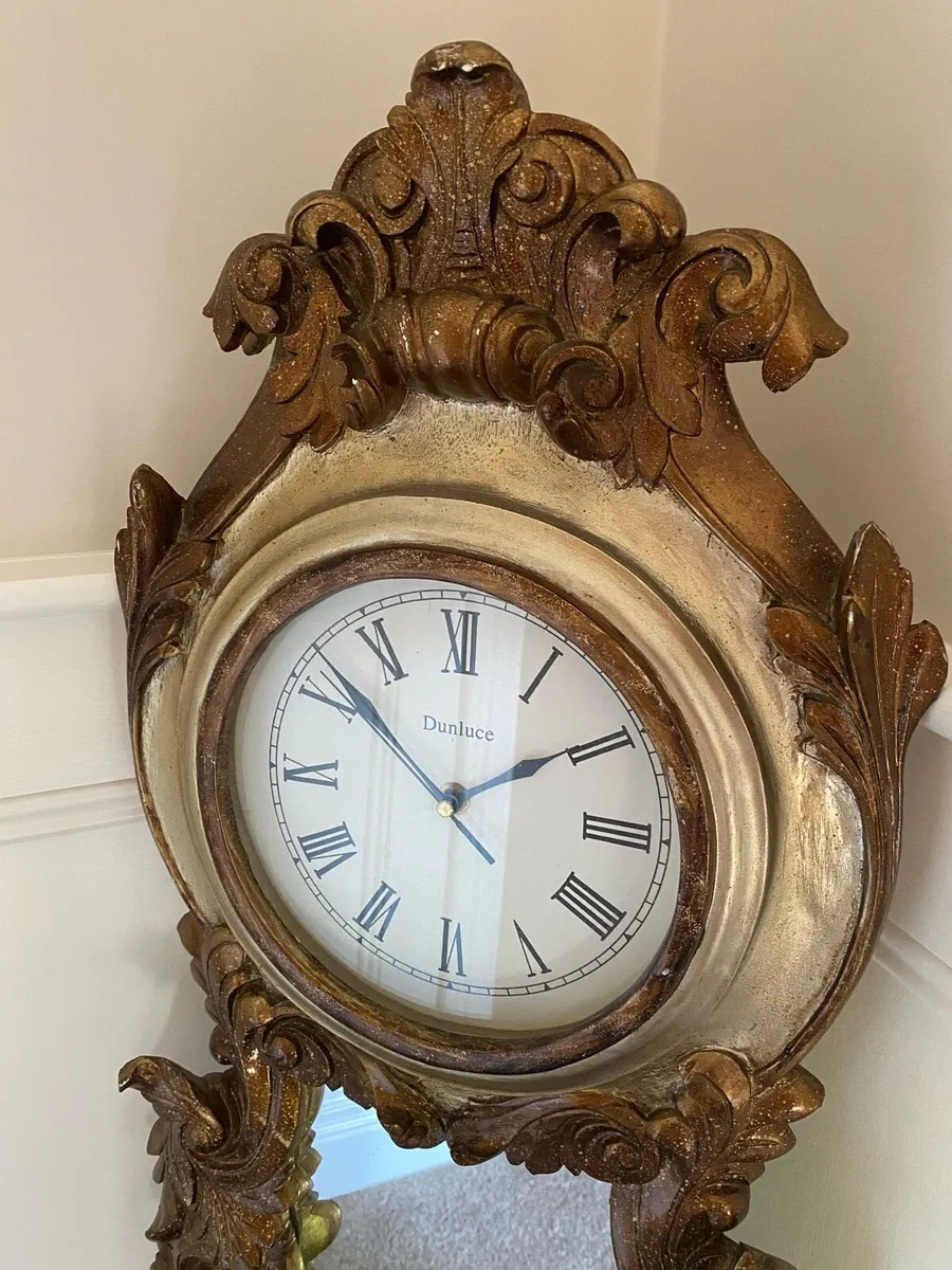 Bronze Gold Decorative Wall Clock Mirror - Image 2