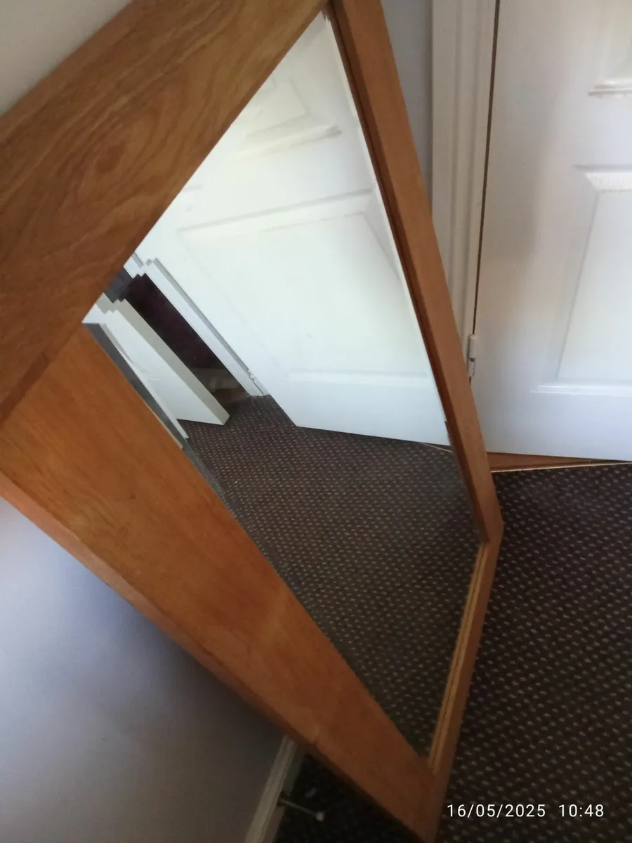 Solid mahogany wall mirror