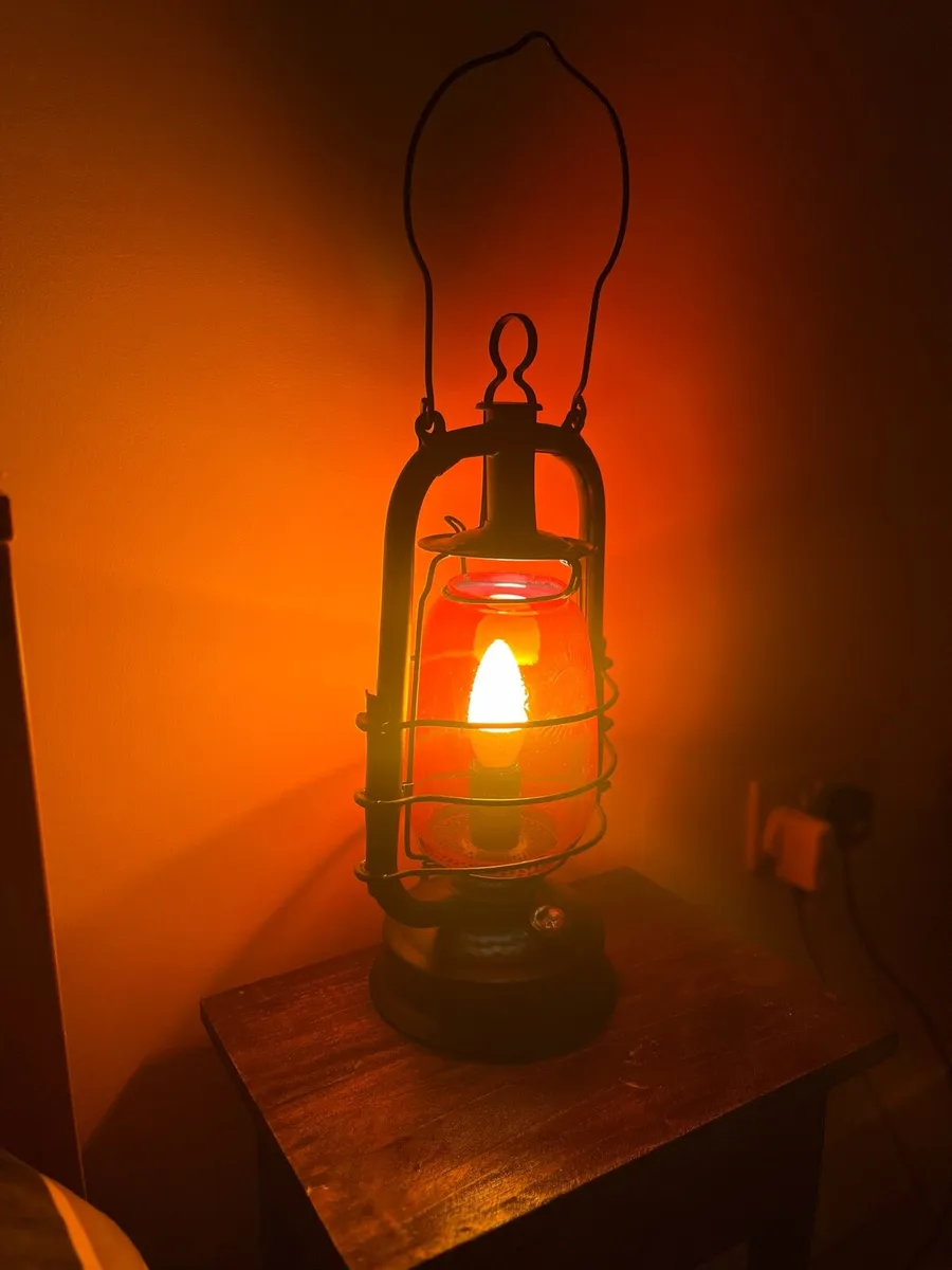 1930s British Batt Oil Lamp Electric converted - Image 2