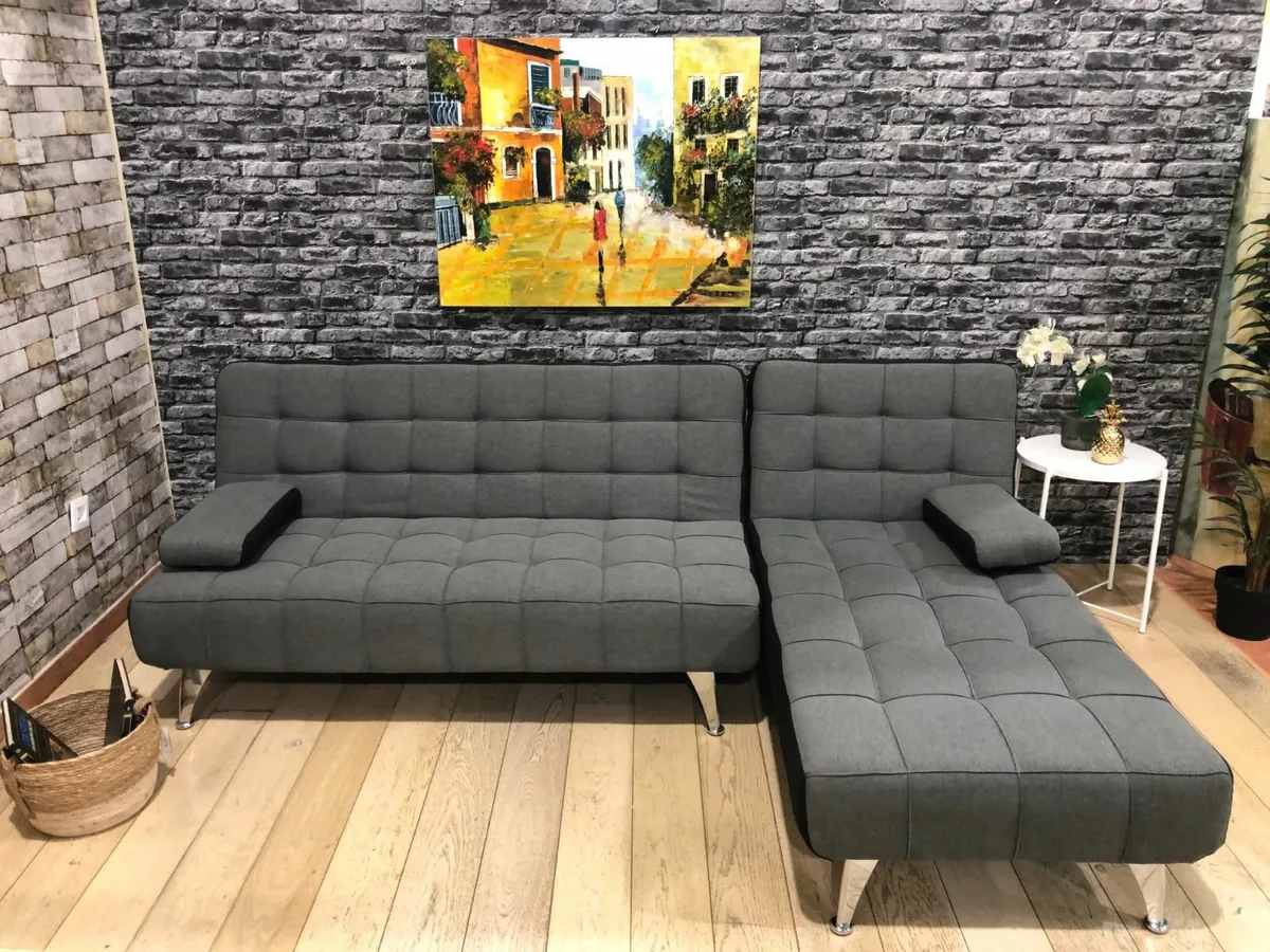 Dark Grey Corner Sofa  bed , 236cm - Free delivery - Image 1