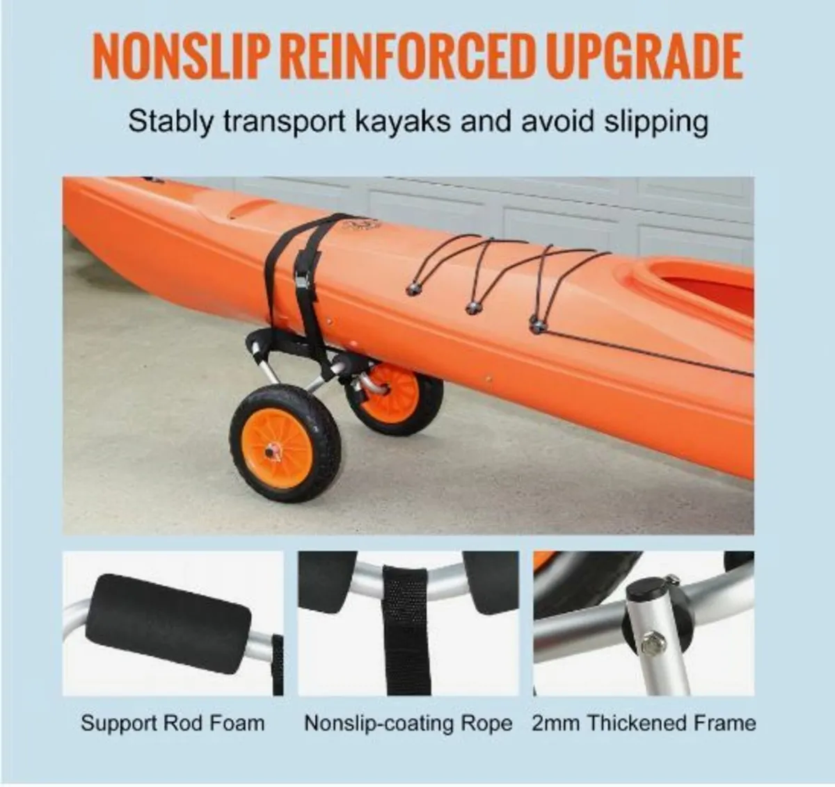 Heavy Duty Kayak Cart, 250lbs Load Capacity - Image 2