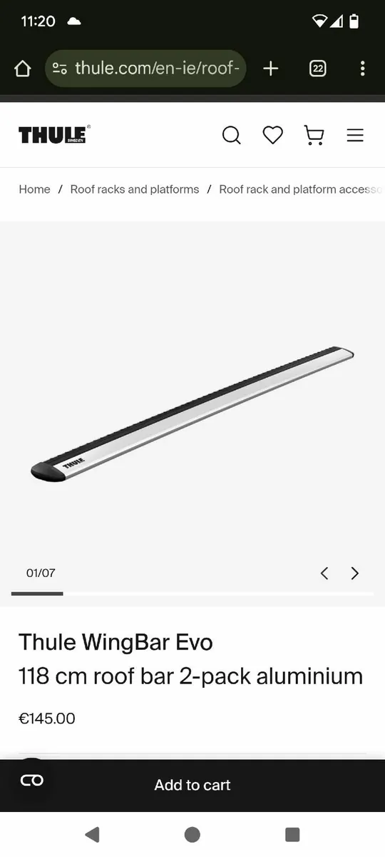Thule 118cm Evo Wing Bar (pair) great condition - Image 2