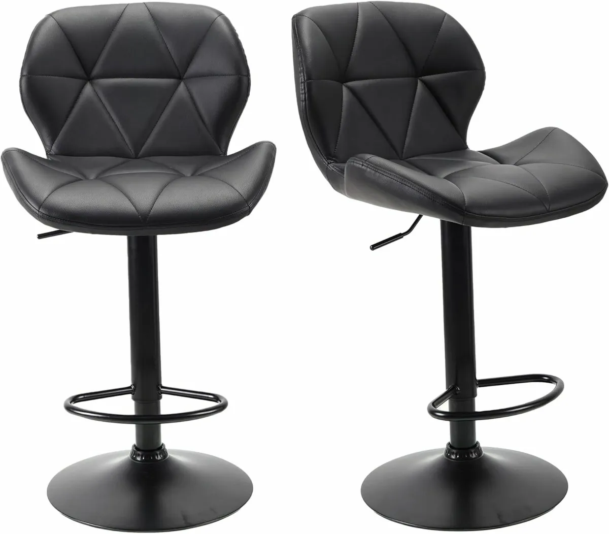 Bar Stools Set of 2 Bar Chairs Height Adjustable - Image 1