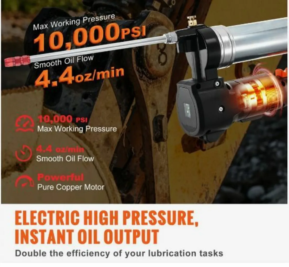 Cordless Grease Gun Electric 20 Volt 2.0 Ah Batter - Image 3