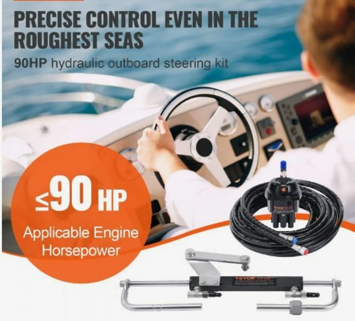 Hydraulic Outboard Steering Kit, - Image 2