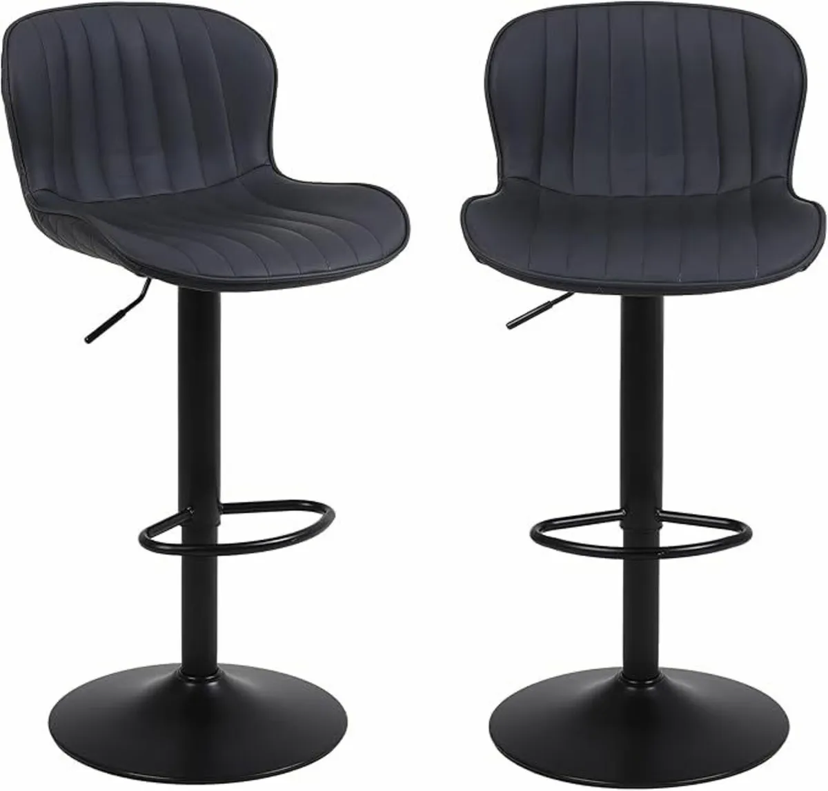 Bar Stools Set of 2 Breakfast Bar Kitchen  Black - Image 2