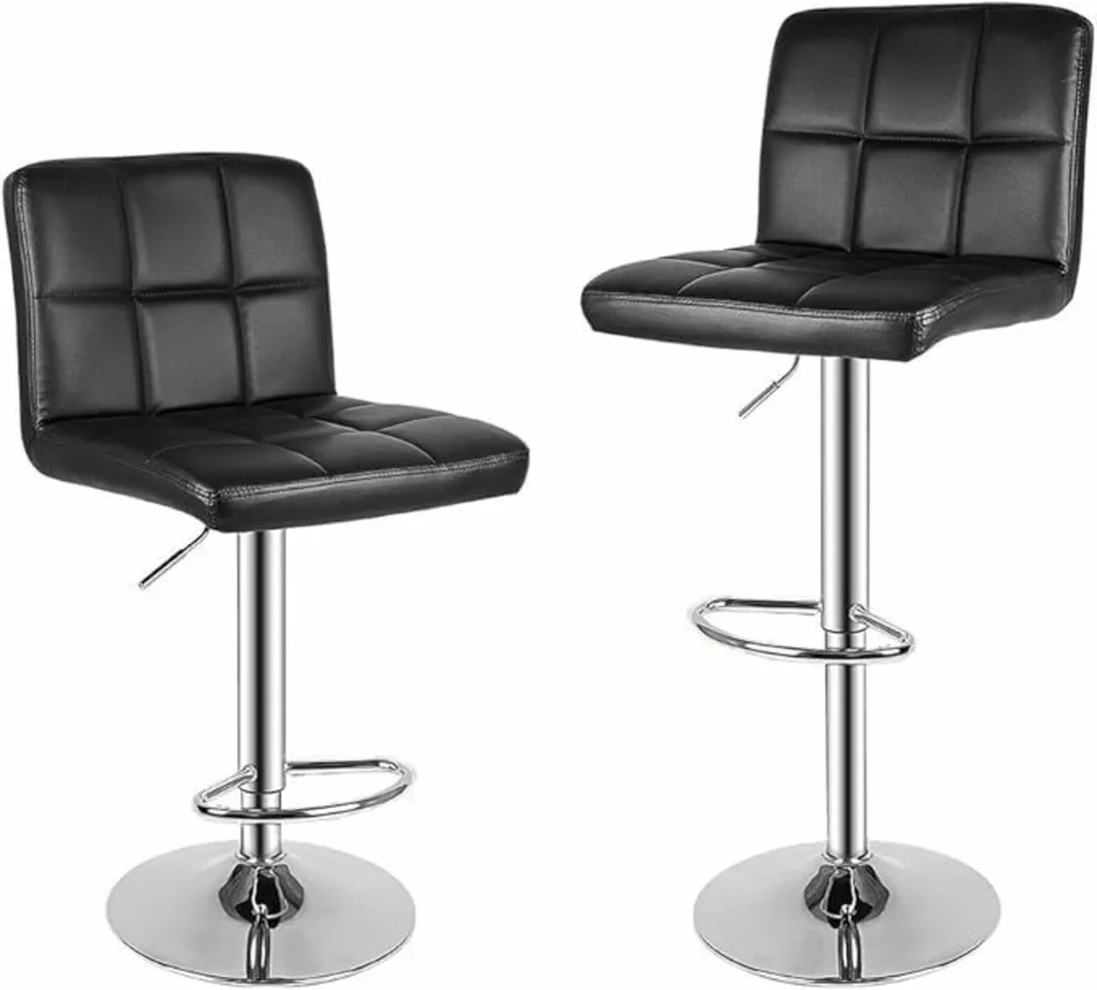 Bar Stools Set of 2 PU Leather Swivel Adjustable - Image 2