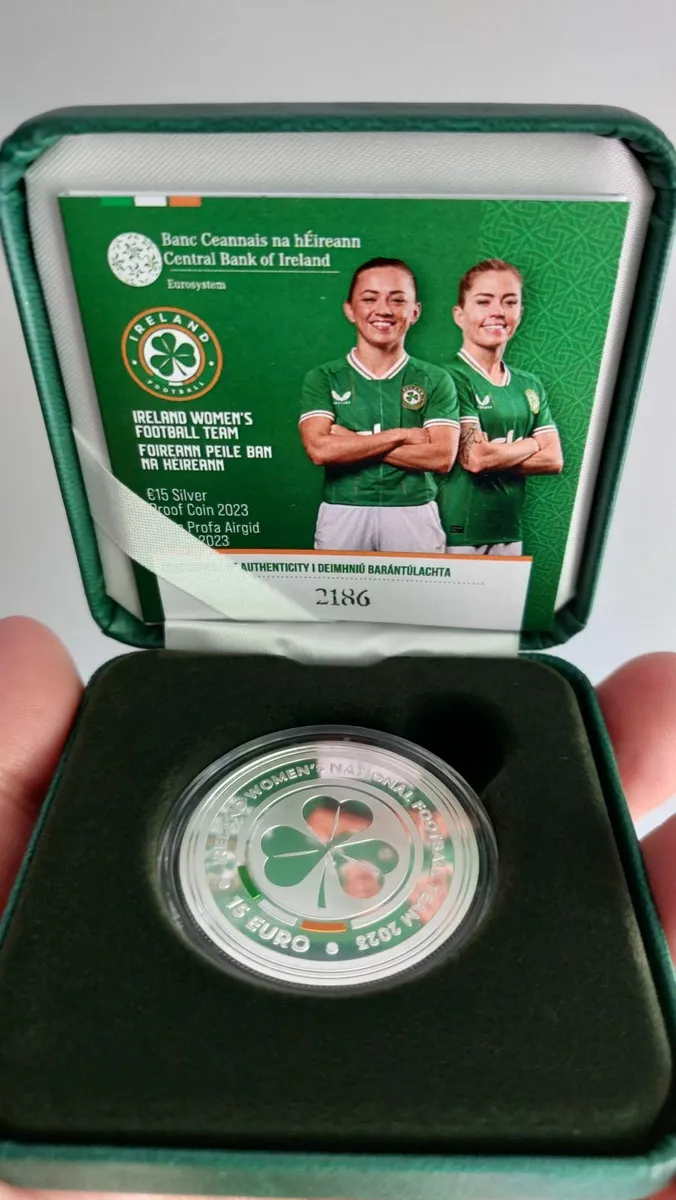 Ireland Womens Football Team €15 Silver Proof Coin - Image 1