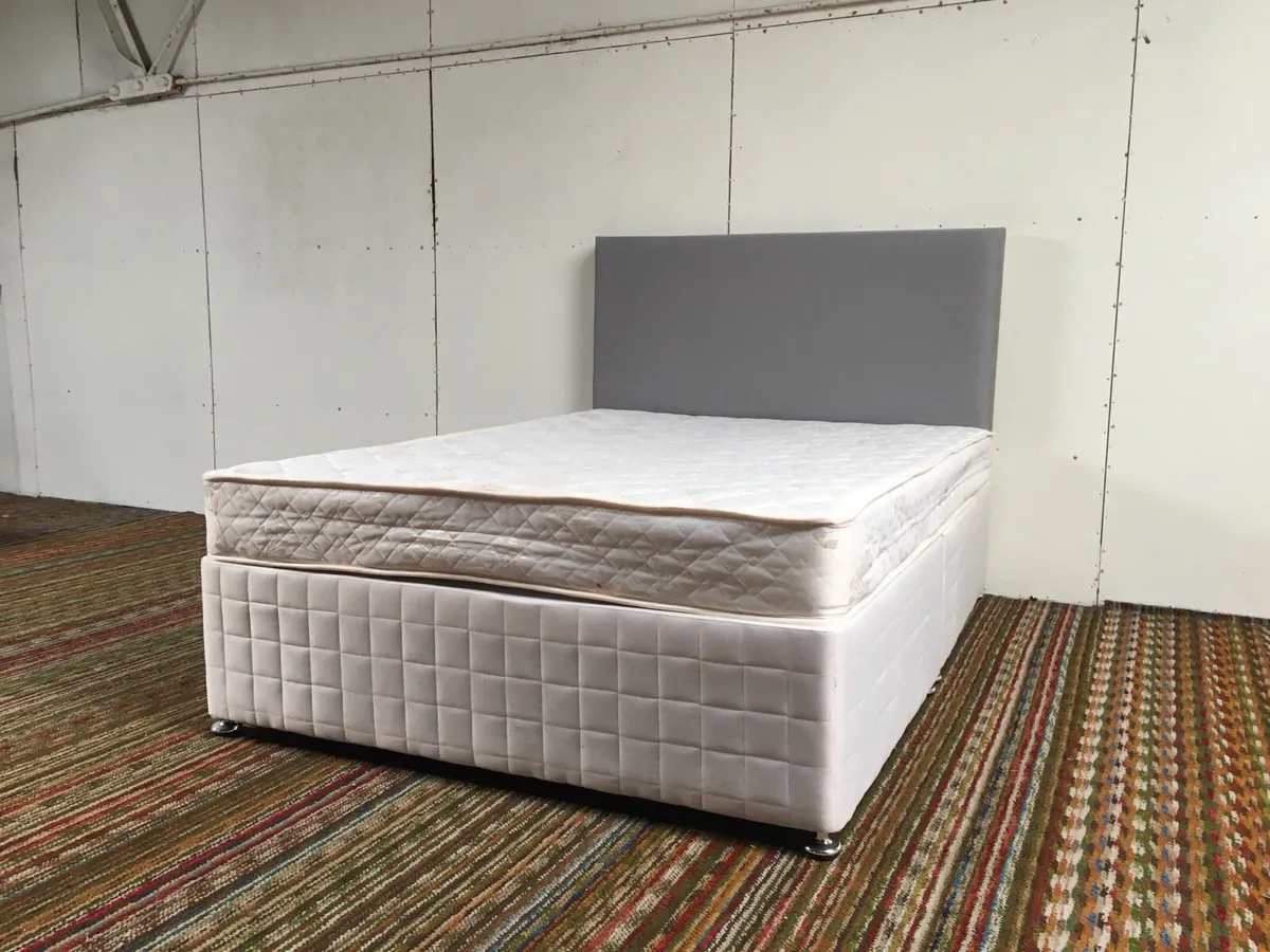 4'6 Divan Set & Headboard - Image 1