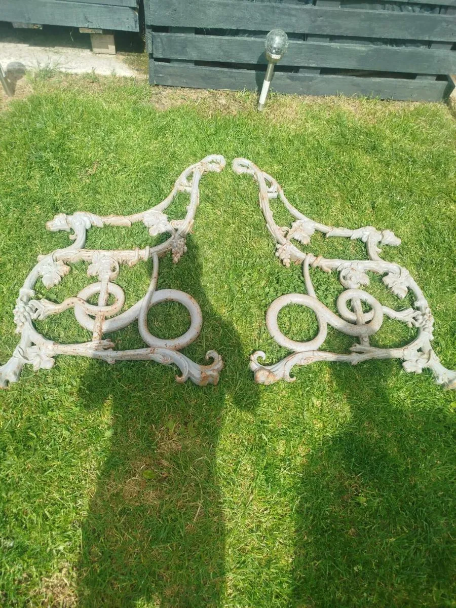 antique bench ends - Image 1
