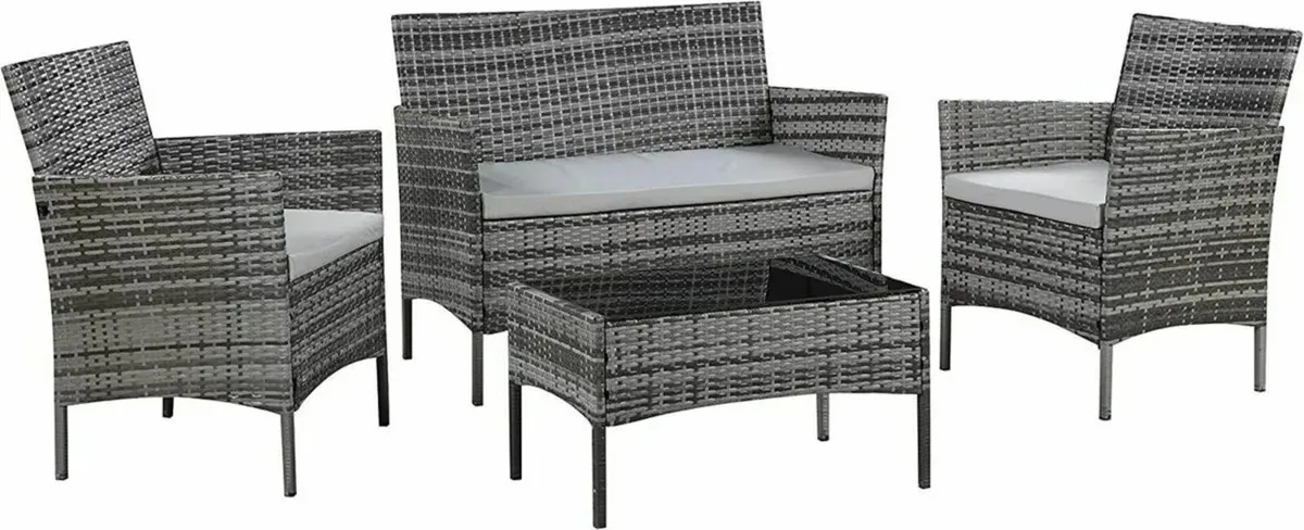 Stylish 4-Piece Rattan Chair Set for Gardens - Image 2