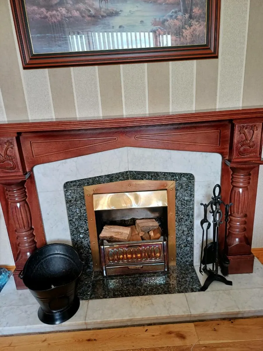 Mahogany and Marble Fireplace - Image 4