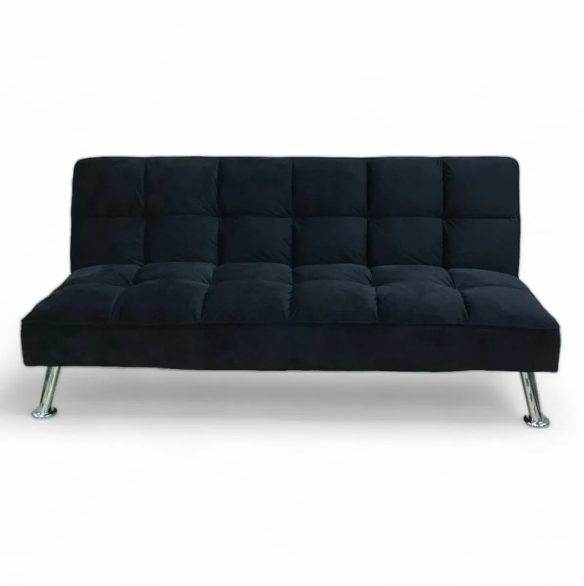 Black Folding 3-Seater Sofa Bed - Image 2