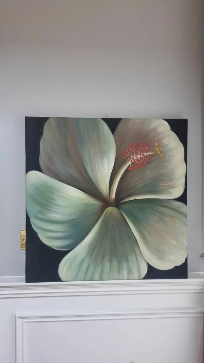 Floral picture on canvas - Image 1