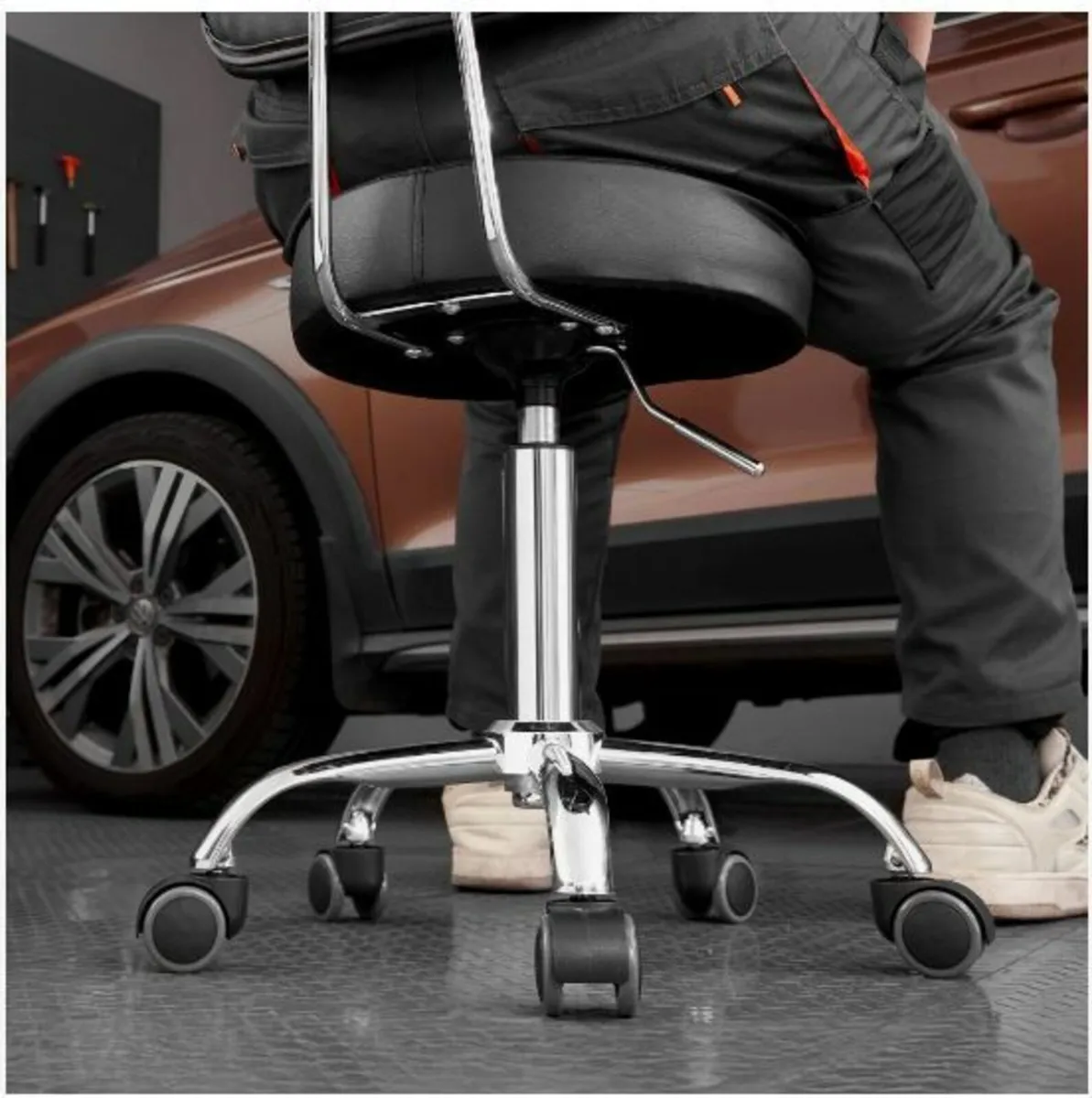 Shop Stool Adjustable Garage Seat - Image 4