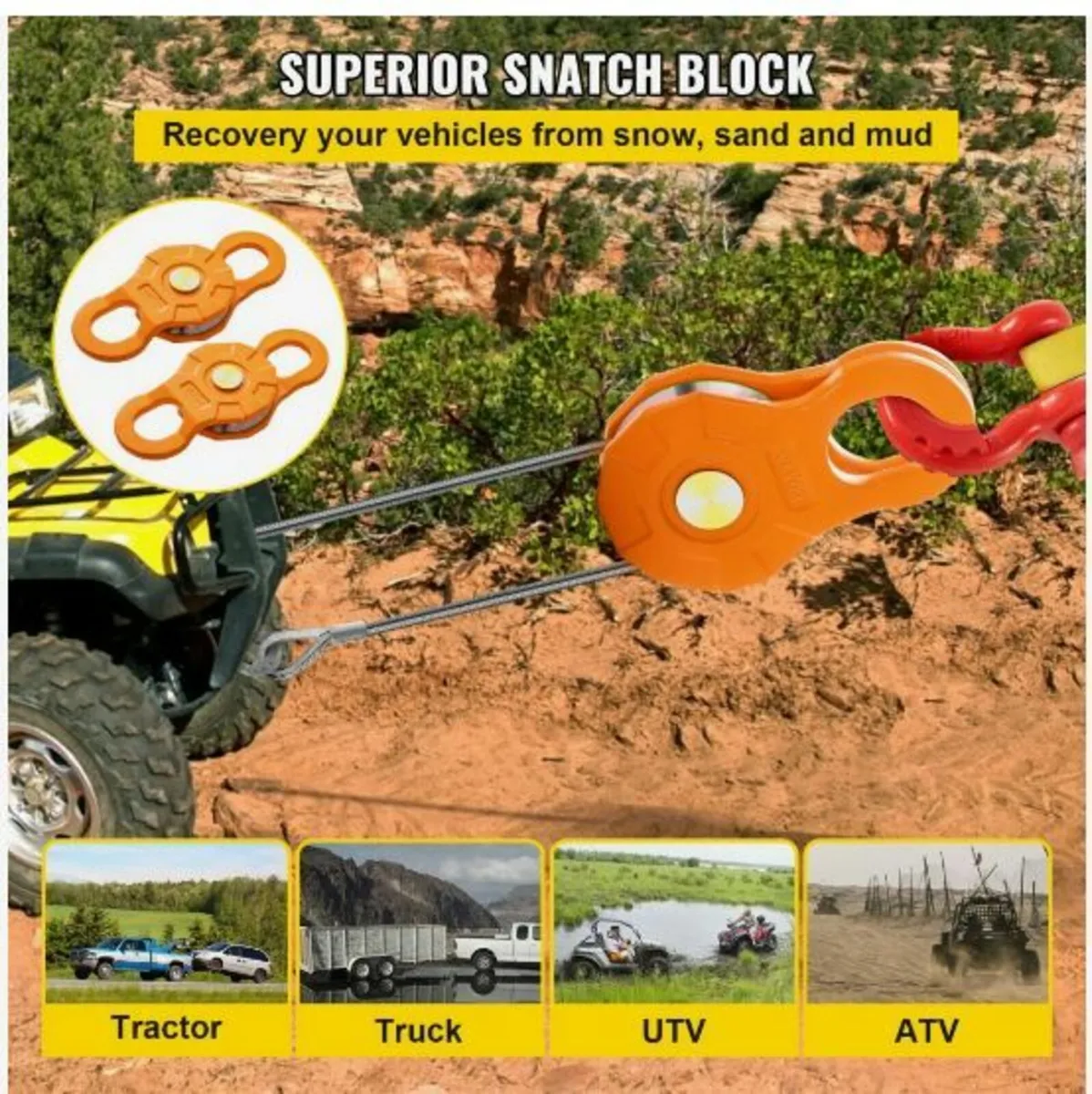 Snatch Block, 11T/25,000 LBS Working Load Limit - Image 3