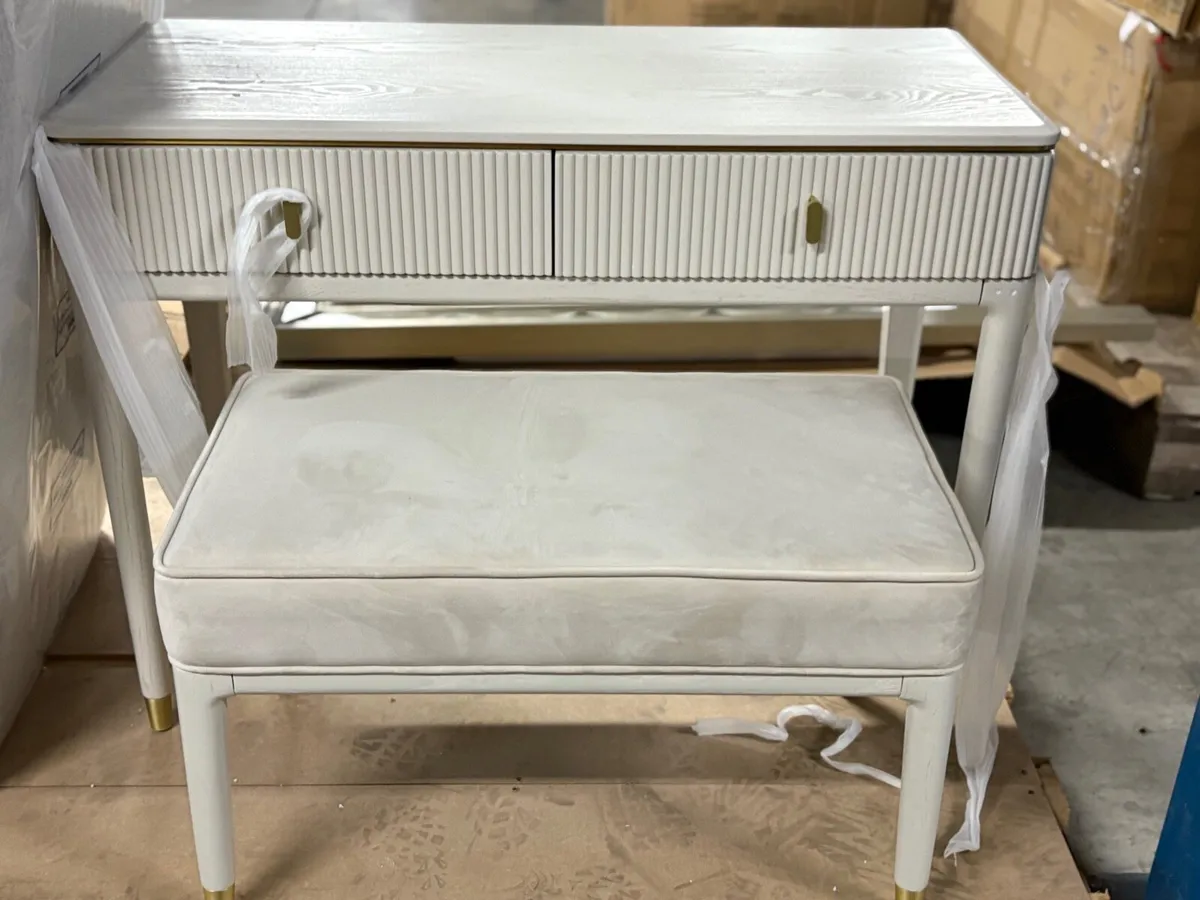 Darcy 2 drawer console dressing table whit a stool - Image 1
