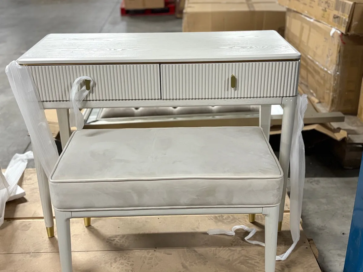 Darcy 2 drawer console dressing table whit a stool - Image 2