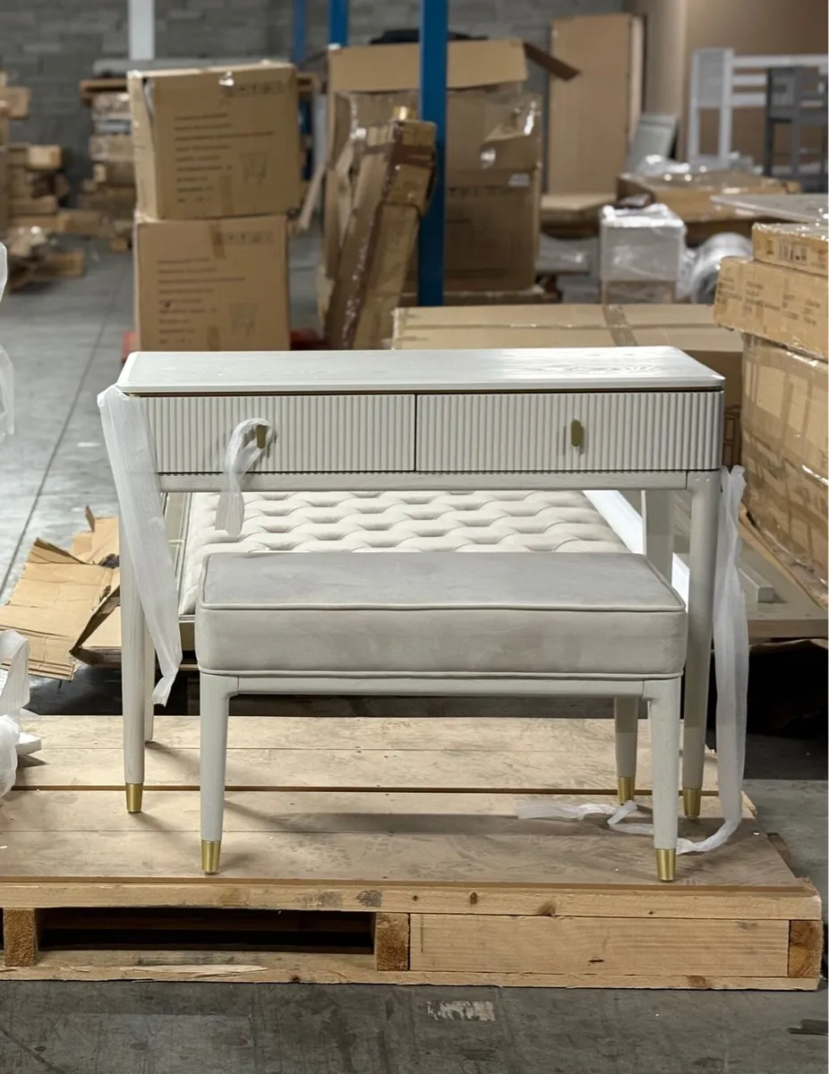 Darcy 2 drawer console dressing table whit a stool - Image 3