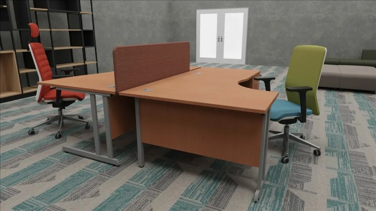 Special Offer - 1600mm Desk Mounted Screen, Camira - Image 2
