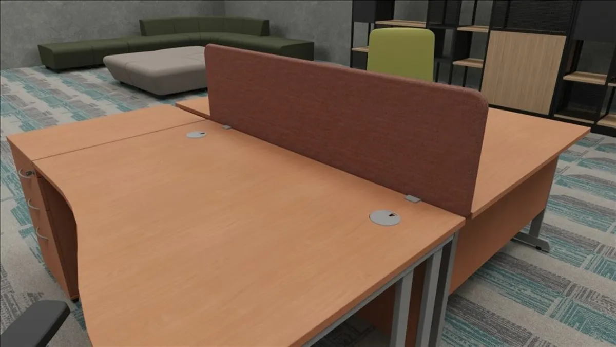 Special Offer - 1600mm Desk Mounted Screen, Camira - Image 3