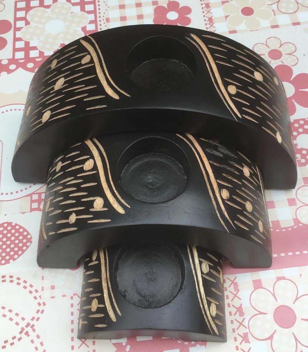 BEAUTIFUL NEW 3 Piece Candle Set with Candles - Image 1