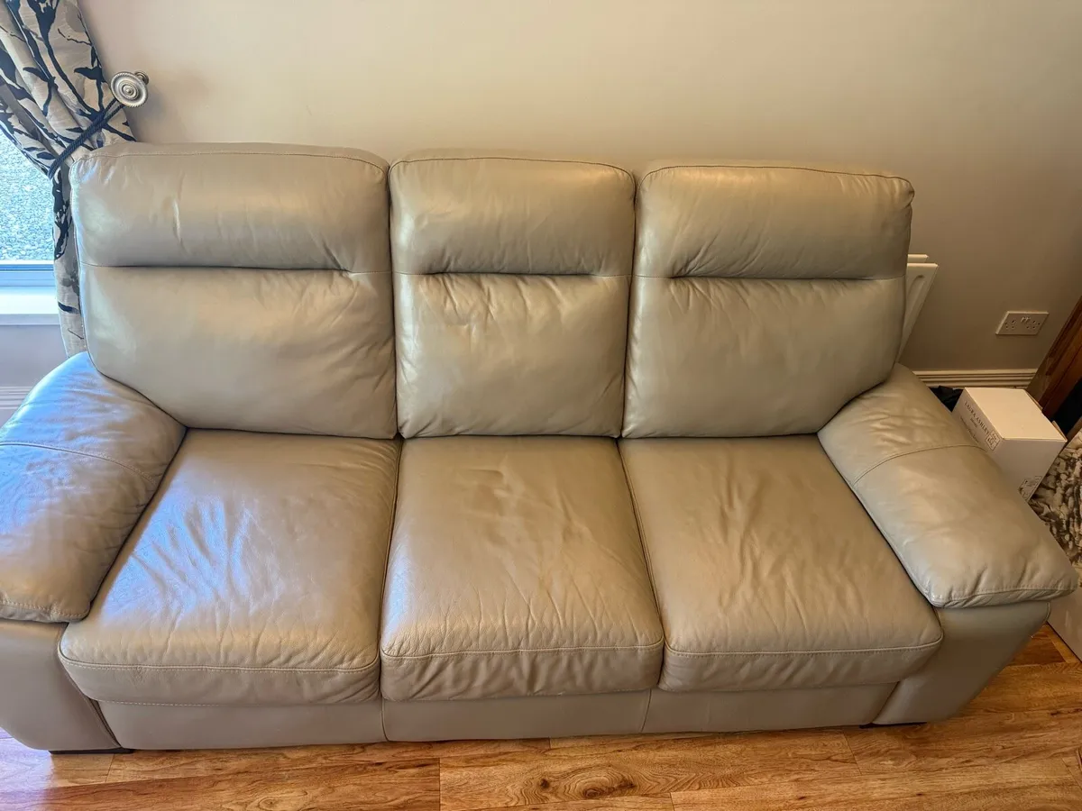 Leather Sofa & Matching Chair - Image 1