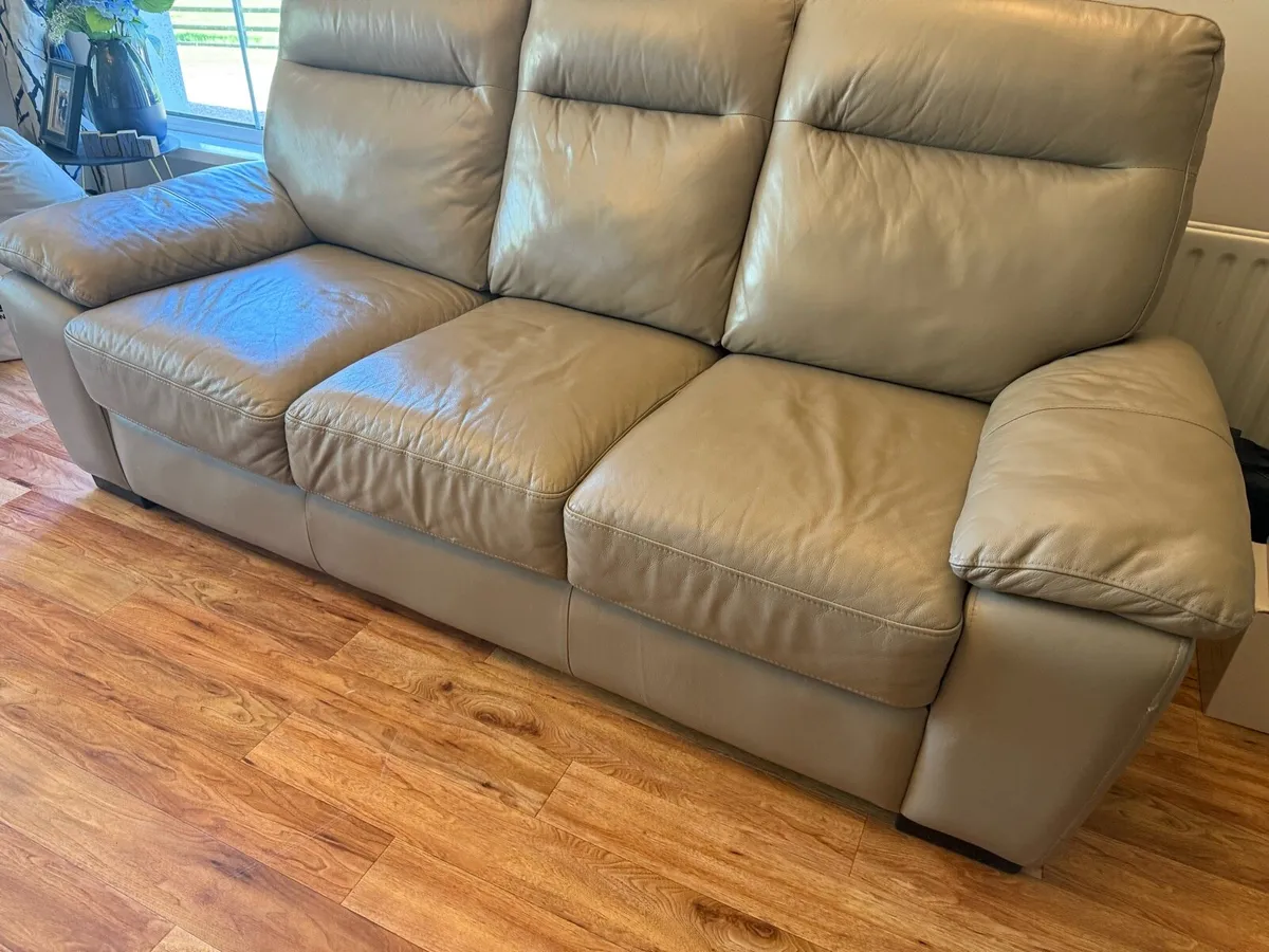Leather Sofa & Matching Chair - Image 2