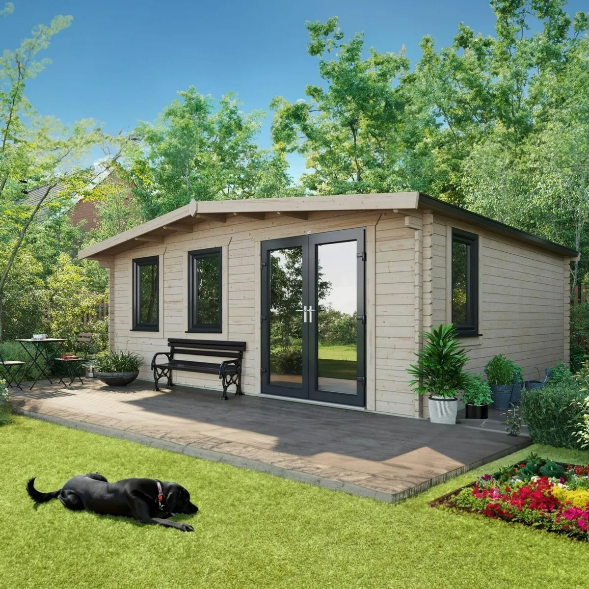 18×20 Timber Apex Log Cabin    44mm  Thick Timber - Image 1