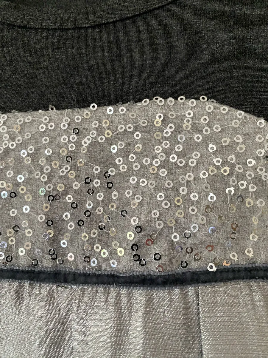 Girl’s Silver Satin Sequins occasion dress - Image 2