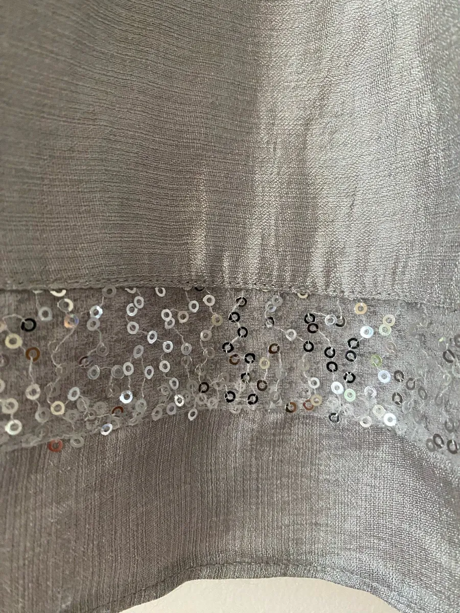 Girl’s Silver Satin Sequins occasion dress - Image 3