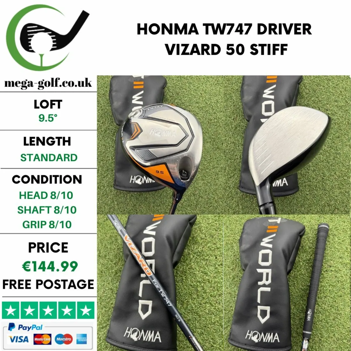 HONMA TW747 DRIVER / 9.5° / VIZARD 50 STIFF - Image 1