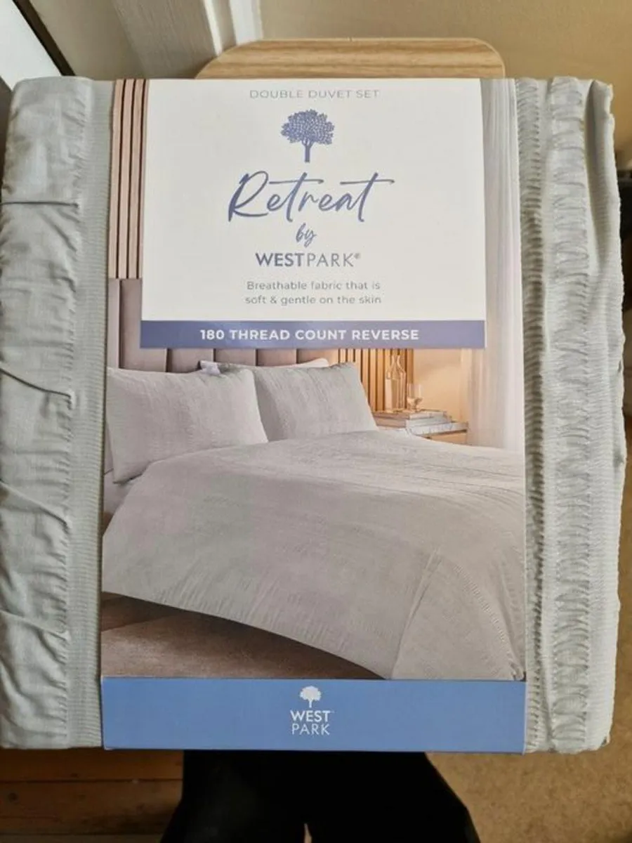 NEW SEALED WESTPARK Seersucker Double Duvet Set - Image 1