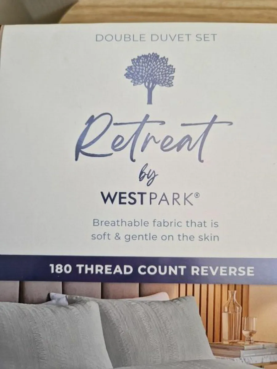 NEW SEALED WESTPARK Seersucker Double Duvet Set - Image 2