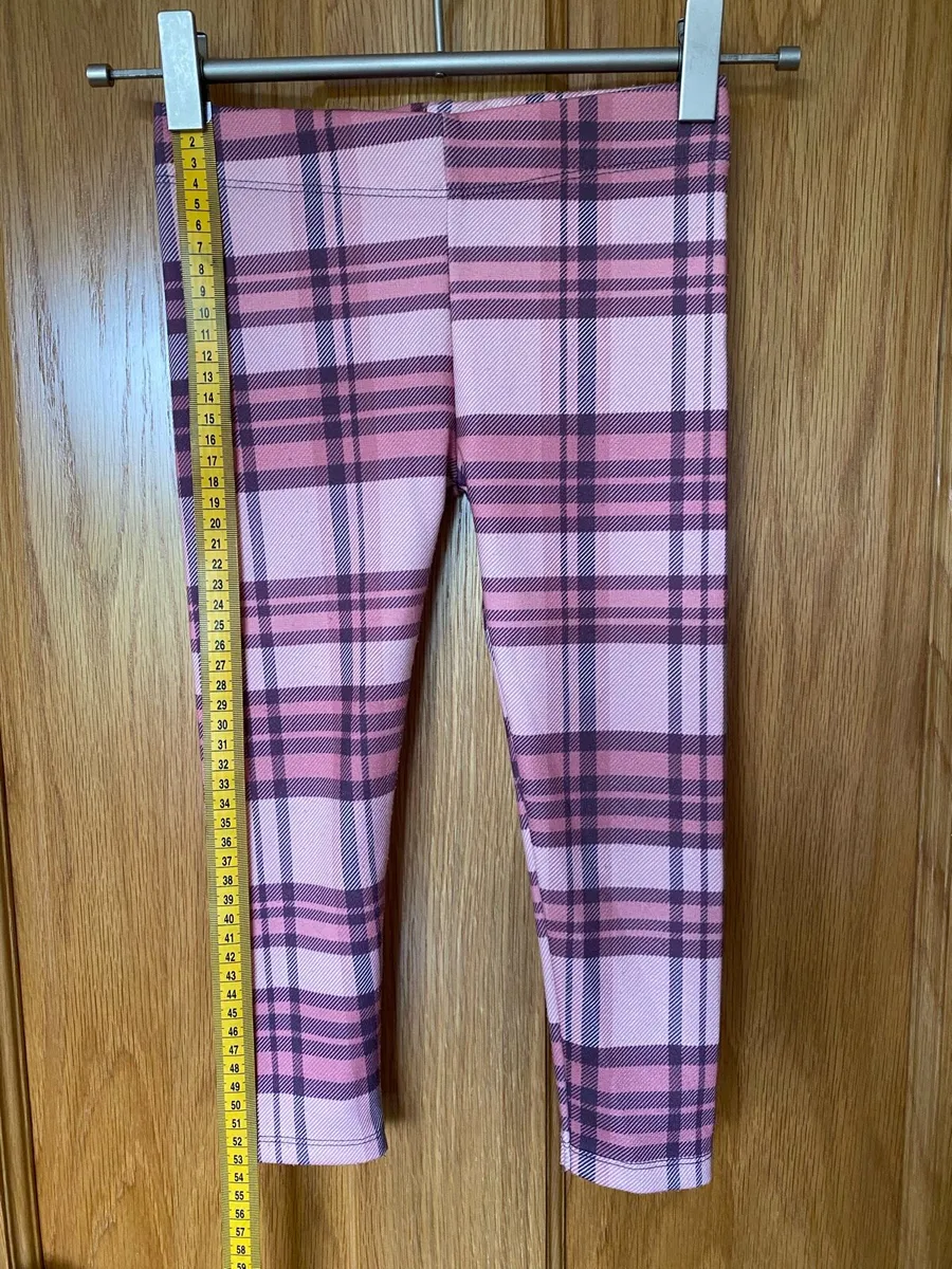 Girl’s Tartan Pink Elastic Leggings - Image 4