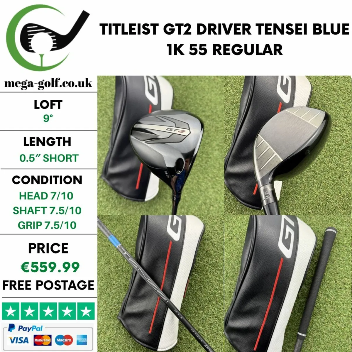 TITLEIST GT2 DRIVER / 9° / REGULAR - Image 1