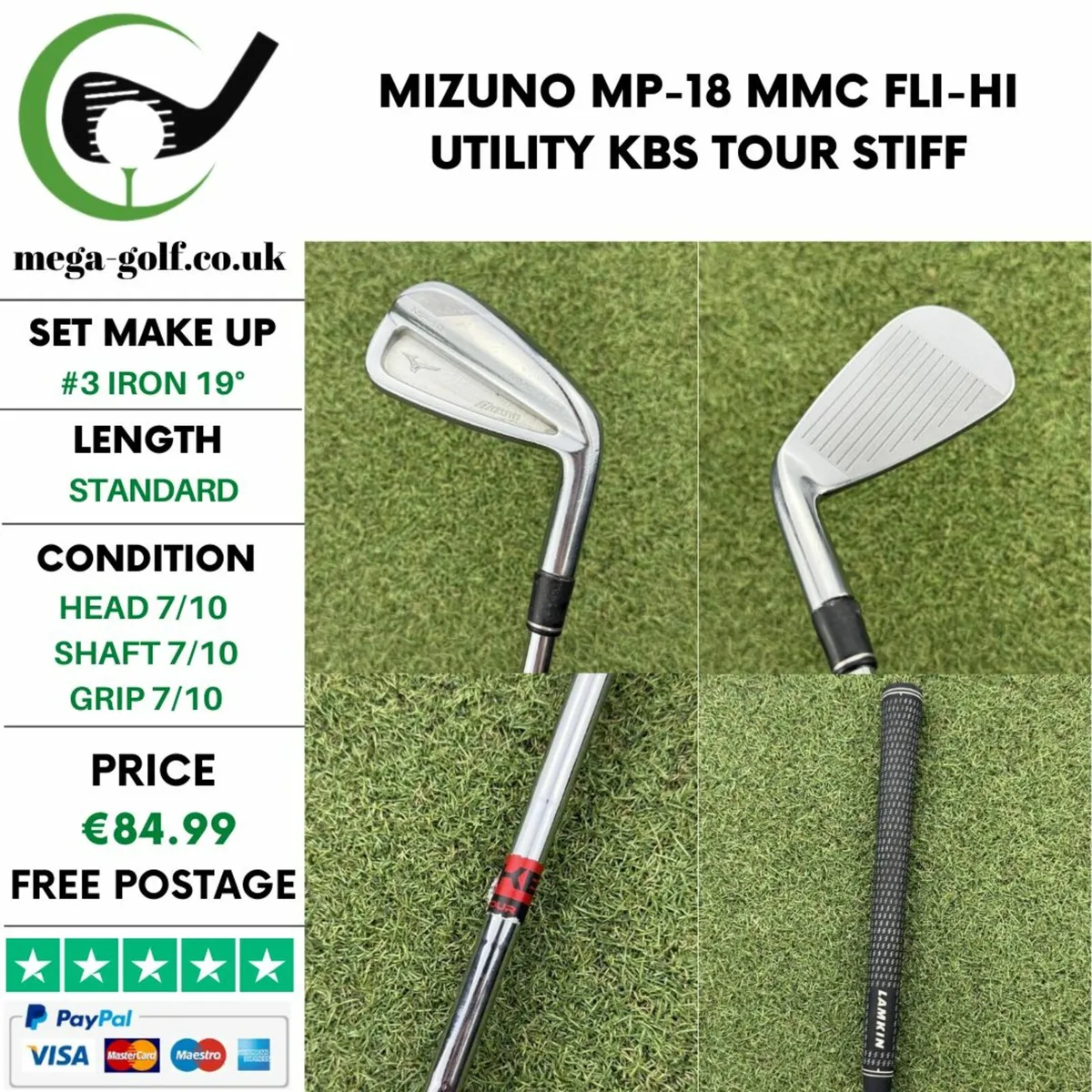 MIZUNO MP-18 MMC FLI-HI UTILITY #3 IRON 19° - Image 1