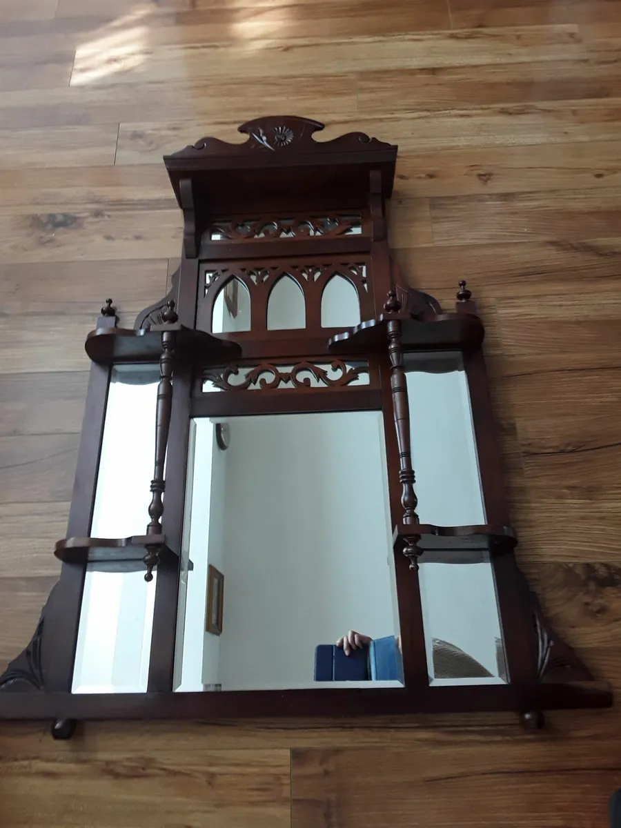 Beautiful auntie mahogany Edwardian over mantle - Image 4