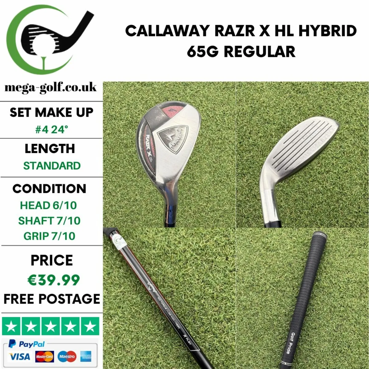 CALLAWAY RAZR X HL HYBRID / #4 24° / 65G REGULAR - Image 1