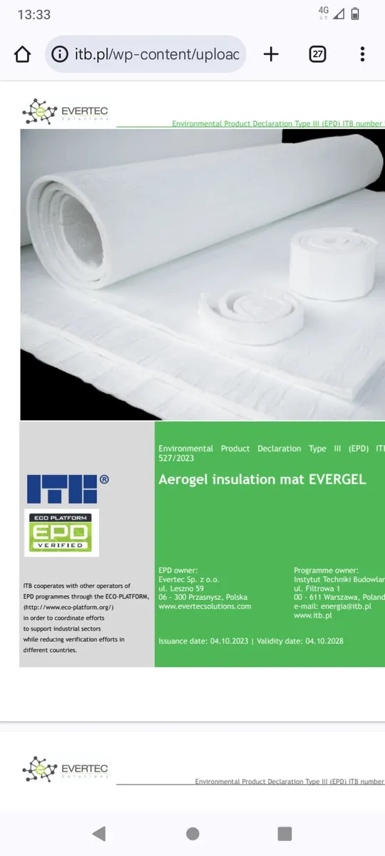 Aerogel insulation blanket roll - Image 1