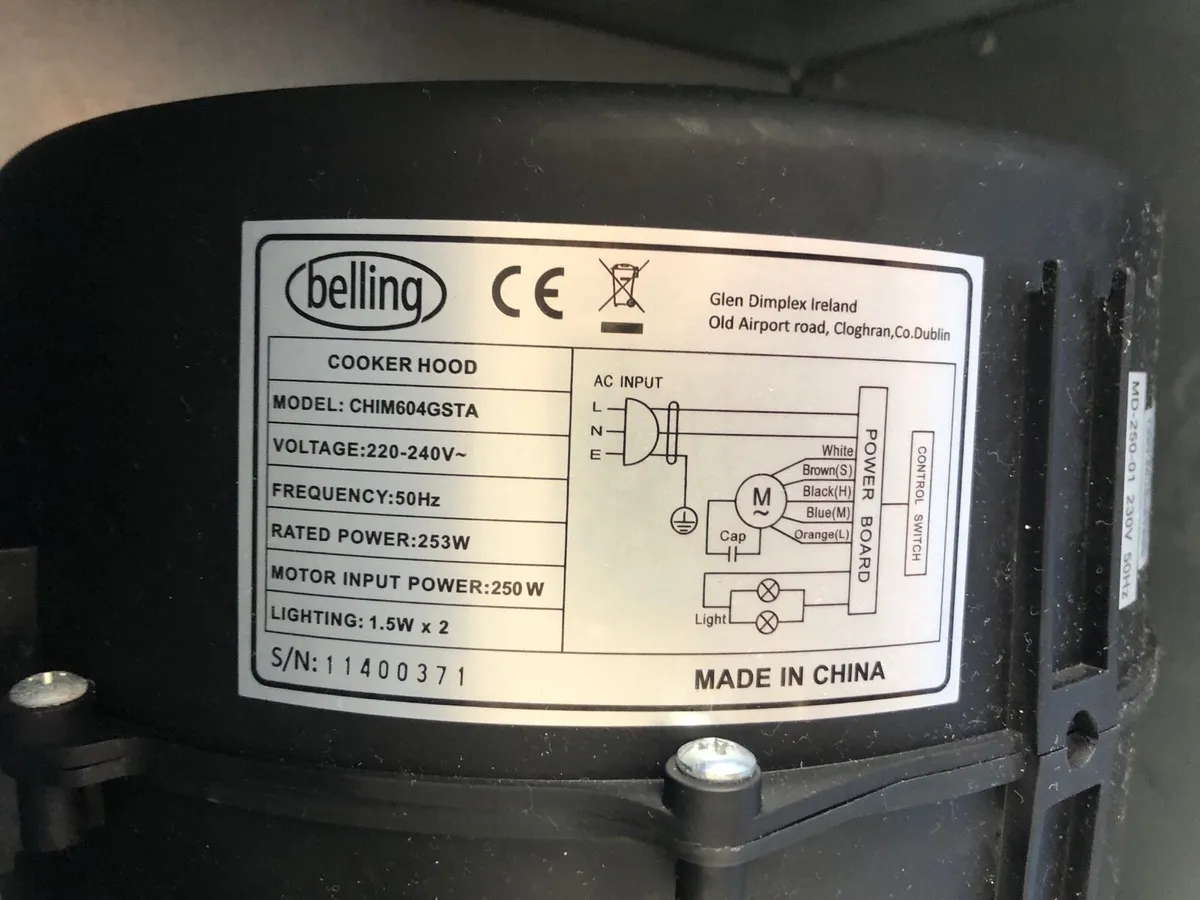 Belling curved cooler hood / extractor fan - Image 4