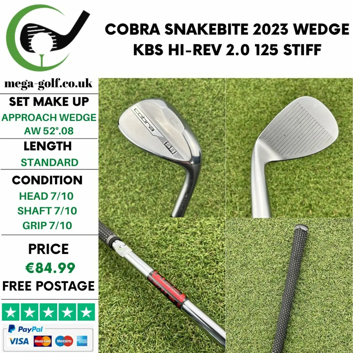 COBRA SNAKEBITE 2023 WEDGE AW 52°.08 / STIFF - Image 1